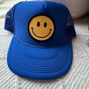 Blue Smiley Face Trucker Hat